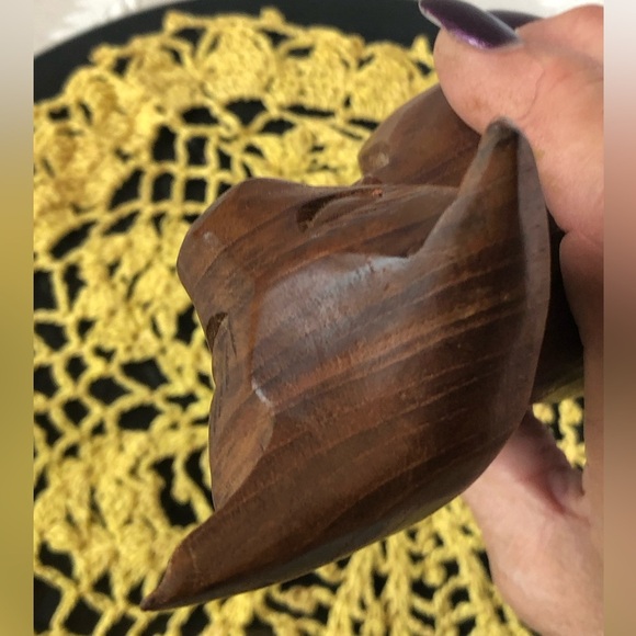 VTG Hand Carved Wooden Cat Statue Figurine Accent Piece - Picture 8 of 13